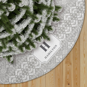 Grijs & Wit Trui Patroon Monogram Kerstboom Rok