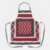 Grijs wit vierkant Chevron Stripe Kitchen Schort (Voorkant)