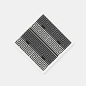 Grijs Wit Zwart Grieks Key Fret Patroon Design Servet (Hoek)