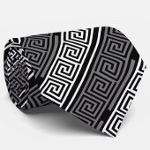 Grijs Wit Zwart Grieks Key Fret Patroon Design Stropdas