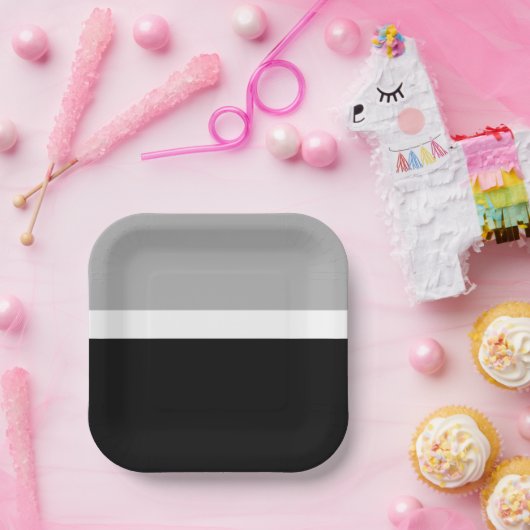 Grijs Wit Zwart Kleuren Stijl Design Papieren Bordje (Feest)