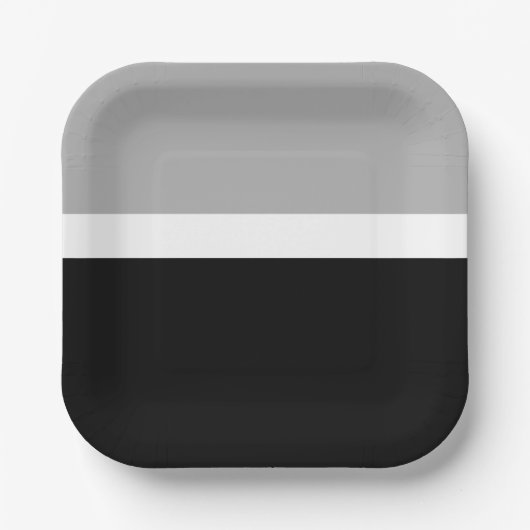 Grijs Wit Zwart Kleuren Stijl Design Papieren Bordje (Voorkant)