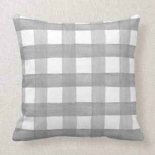 Grijs Witte Buffalo geruite Plaid Kussen