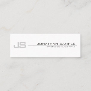 Grijs Witte Elegante Trendy Monogram Eenvoudig Ont Mini Visitekaartje