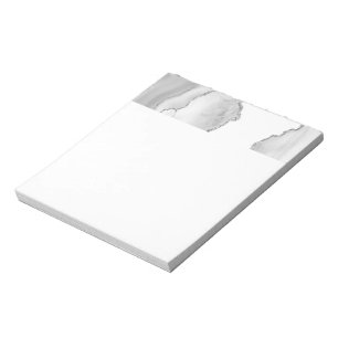 Grijs Witte Marmer Agate Eenvoudig Zilver Glans Notitieblok
