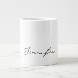 Grijs Witte Moderne Minimalistische Handgeschreven Extra Grote Beker