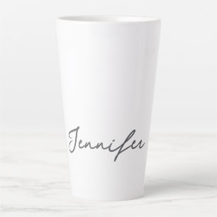 Grijs Witte Moderne Minimalistische Handgeschreven Latte Mok