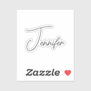 Grijs Witte Moderne Minimalistische Handgeschreven Sticker