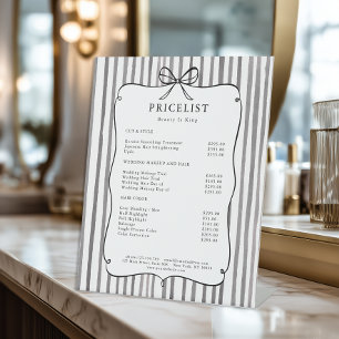 Grijs Witte Streep Vintage Boog Prijslijst Reclamebord Met Voetstuk