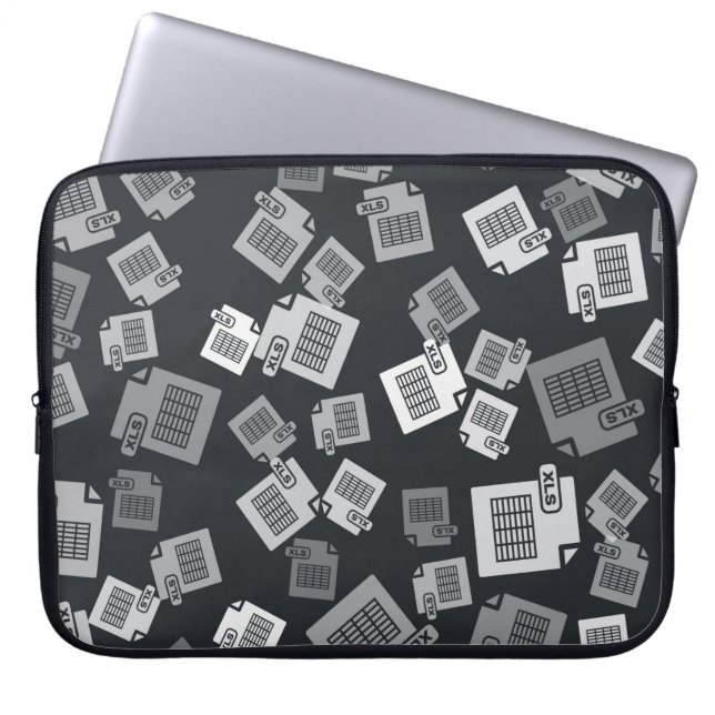Grijs XLS-bestandsdocument. Knooppictogram van xls Laptop Sleeve (Voorkant)