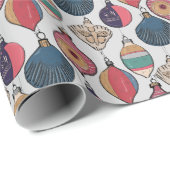 grijs Xmas Ornamenten inpakpapier (Rol Hoek)