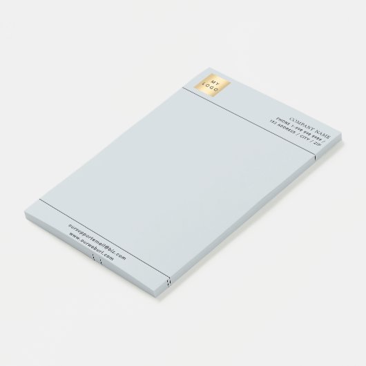 Grijs zakelijk logo briefhoofd post-it® notes (Schuin)