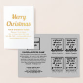 Grijs Zakelijk Merk op Kerst Folie Kaart (Display)