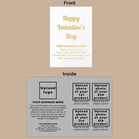 Grijs Zakelijk Merk op Valentijn Folie Kaart