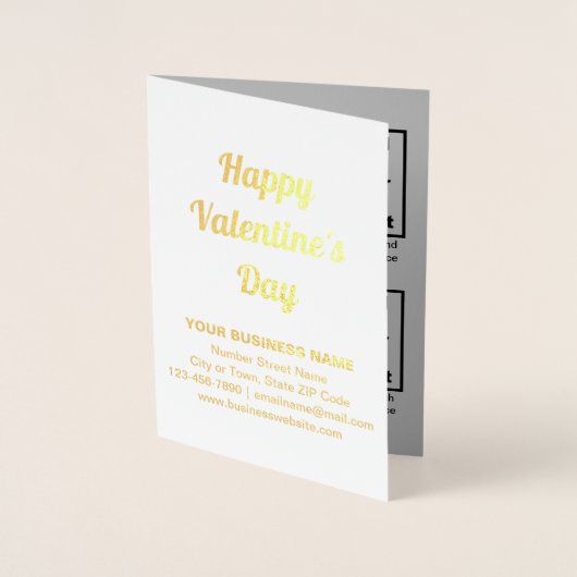 Grijs Zakelijk Merk op Valentijn Folie Kaart (Voorkant)