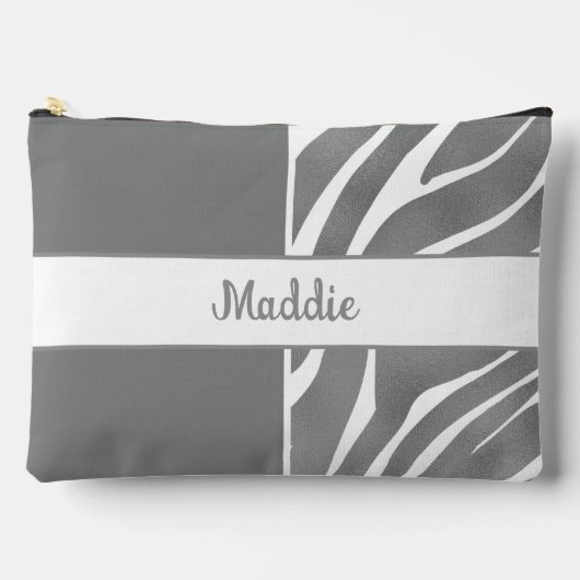 Grijs Zebra Strepen Patroon Etui (Voorkant)