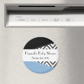 Grijs zigzag, Chevron, Zigzag Pattern, Baby shower Magneet (Insitu (Vaatwasser))