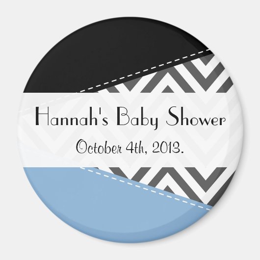 Grijs zigzag, Chevron, Zigzag Pattern, Baby shower Magneet (Voorkant)