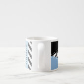 Grijs zigzag, Grijs Chevron, Blauw, Jouw naam Espresso Kop (Achterkant)