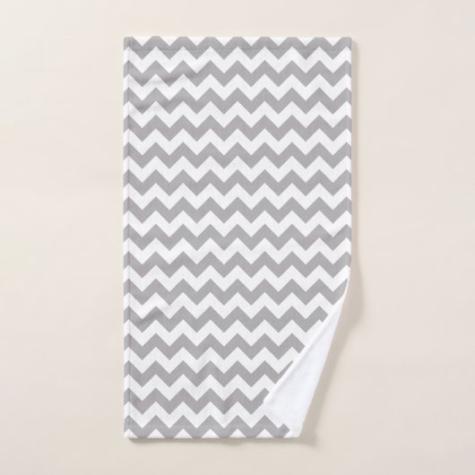 Grijs zigzag, Grijs Chevron, Geometrisch Patroon Bad Handdoek (Handdoek)