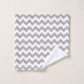 Grijs zigzag, Grijs Chevron, Geometrisch Patroon Bad Handdoek (Wasdoekje)
