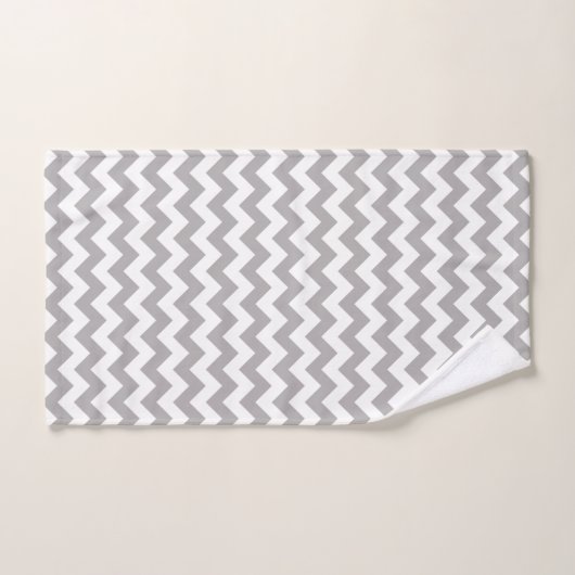 Grijs zigzag, Grijs Chevron, Geometrisch Patroon Bad Handdoek (Handdoek)