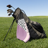 Grijs zigzag, Grijs Chevron, Paarse, Jouw naam Golfhanddoek (Groen)