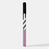 Grijs zigzag, Grijs Chevron, Paarse, Jouw naam iPhone Hoesje (Rechterkant)