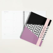 Grijs zigzag, Grijs Chevron, Paarse, Jouw naam Planner (Display)