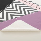 Grijs zigzag, Grijs Chevron, Paarse, Jouw naam Sherpa Deken (3/4)