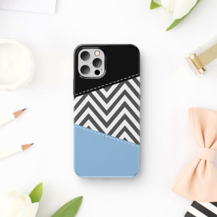 Grijs zigzag, Grijs Chevron, Zigzag Pattern, Blauw iPhone 11 Hoesje