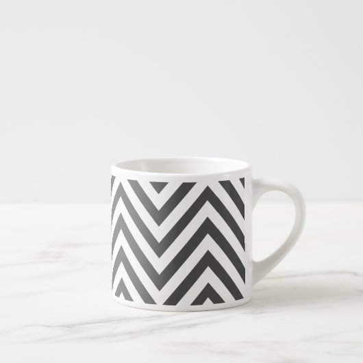 Grijs zigzag, Grijs Chevron, Zigzag Pattern, Blauw Espresso Kop (Rechts)