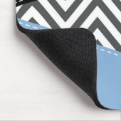 Grijs zigzag, Grijs Chevron, Zigzag Pattern, Blauw Muismat (Hoek)