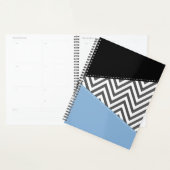 Grijs zigzag, Grijs Chevron, Zigzag Pattern, Blauw Planner (Display)