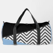 Grijs zigzag, Grijs Chevron, Zigzag Pattern, Blauw Plunjezak (Achterkant)