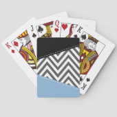 Grijs zigzag, Grijs Chevron, Zigzag Pattern, Blauw Pokerkaarten (Achterkant)