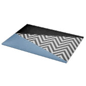 Grijs zigzag, Grijs Chevron, Zigzag Pattern, Blauw Snijplank (Hoek)