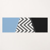 Grijs zigzag, Grijs Chevron, Zigzag Pattern, Blauw Yogamat (Voorkant (horizontaal))