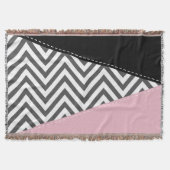 Grijs zigzag, Grijze Chevron, Zigzag Pattern, Roze Deken (Voorkant)