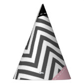 Grijs zigzag, Grijze Chevron, Zigzag Pattern, Roze Feesthoedjes (Links)