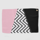 Grijs zigzag, Grijze Chevron, Zigzag Pattern, Roze Golfhanddoek (Horizontaal)
