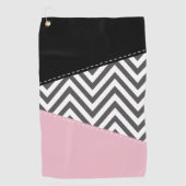 Grijs zigzag, Grijze Chevron, Zigzag Pattern, Roze Golfhanddoek (Voorkant)
