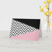 Grijs zigzag, Grijze Chevron, Zigzag Pattern, Roze Kaart (Gele Bloem)