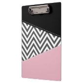 Grijs zigzag, Grijze Chevron, Zigzag Pattern, Roze Klembord (Links)