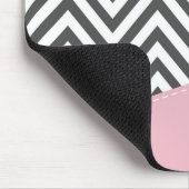 Grijs zigzag, Grijze Chevron, Zigzag Pattern, Roze Muismat (Hoek)