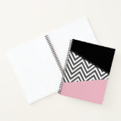 Grijs zigzag, Grijze Chevron, Zigzag Pattern, Roze Notitieboek (Binnen)