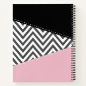 Grijs zigzag, Grijze Chevron, Zigzag Pattern, Roze Notitieboek (Achterkant)