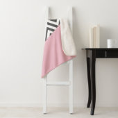 Grijs zigzag, Grijze Chevron, Zigzag Pattern, Roze Sherpa Deken (In situ)