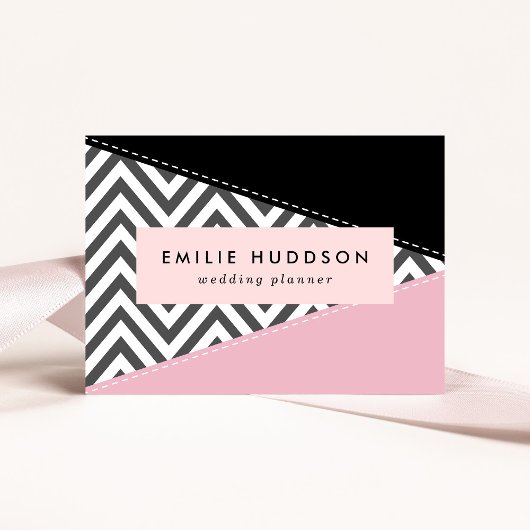 Grijs zigzag, Grijze Chevron, Zigzag Pattern, Roze Visitekaartje
