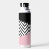Grijs zigzag, Grijze Chevron, Zigzag Pattern, Roze Waterfles (Links)